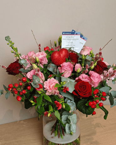 Boeket Cupido met cinematickets