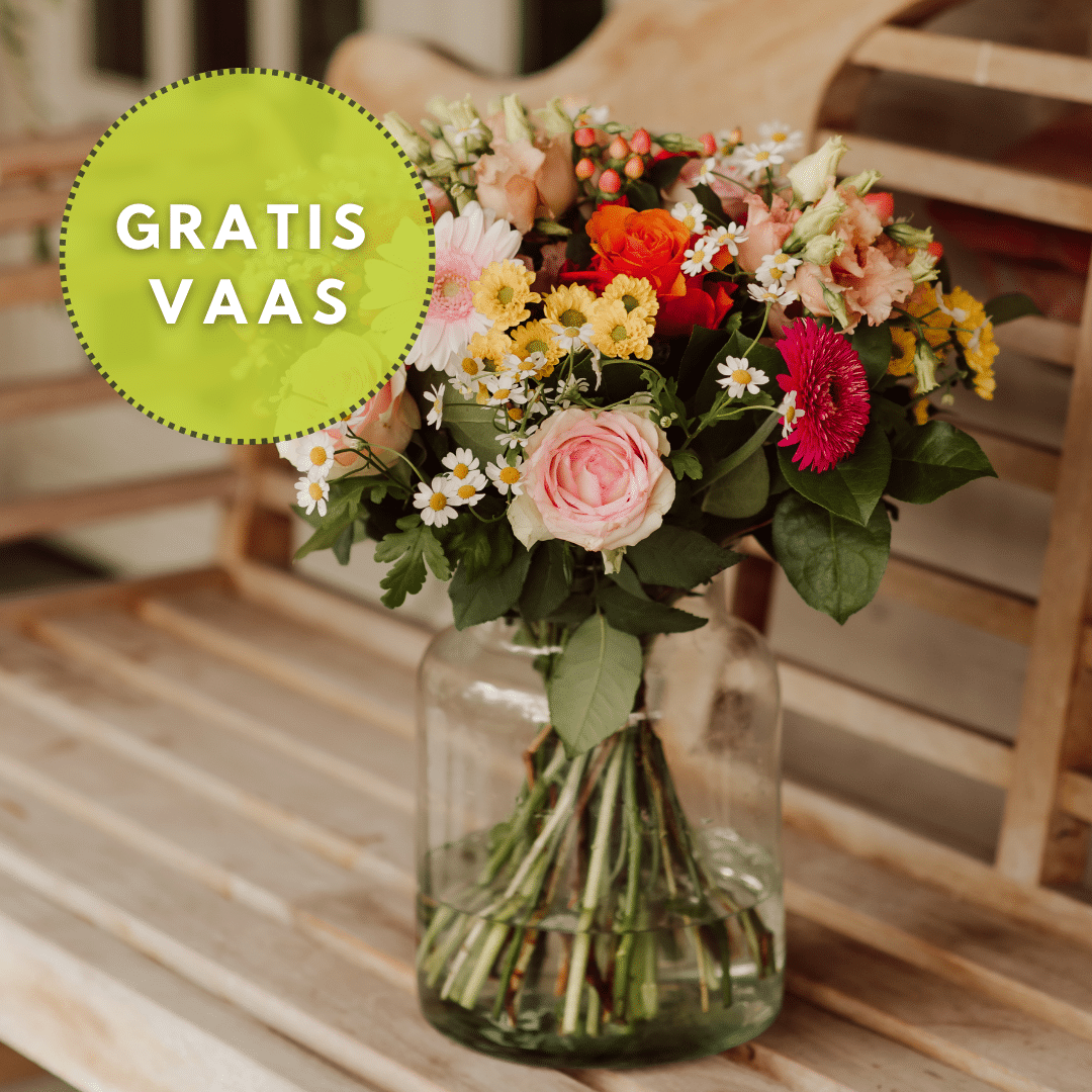 Seizoensboeket met GRATIS vaas